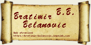 Bratimir Belanović vizit kartica